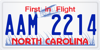 NC license plate AAM2214