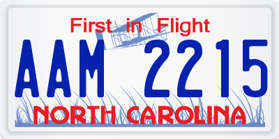 NC license plate AAM2215