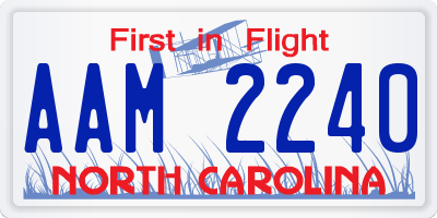 NC license plate AAM2240