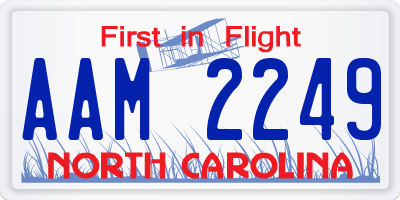 NC license plate AAM2249
