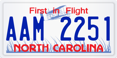 NC license plate AAM2251