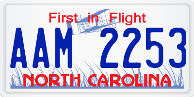 NC license plate AAM2253