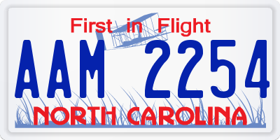 NC license plate AAM2254