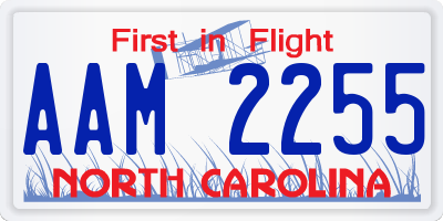 NC license plate AAM2255
