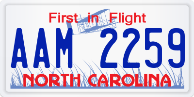 NC license plate AAM2259