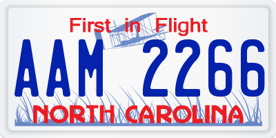 NC license plate AAM2266