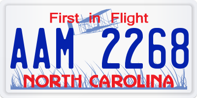NC license plate AAM2268