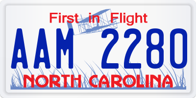 NC license plate AAM2280