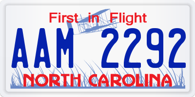 NC license plate AAM2292