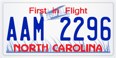 NC license plate AAM2296