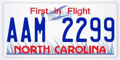 NC license plate AAM2299