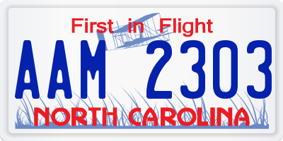 NC license plate AAM2303