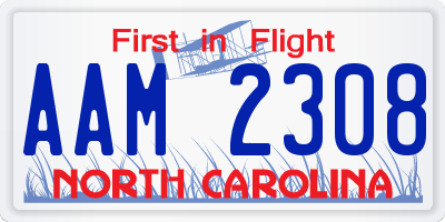 NC license plate AAM2308