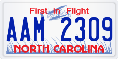 NC license plate AAM2309
