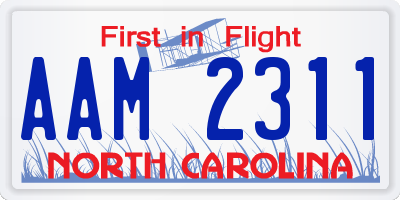 NC license plate AAM2311