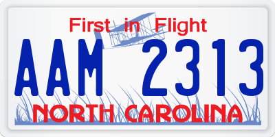 NC license plate AAM2313