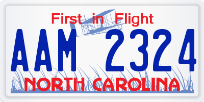 NC license plate AAM2324