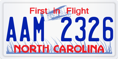 NC license plate AAM2326