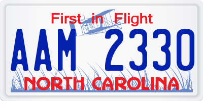 NC license plate AAM2330