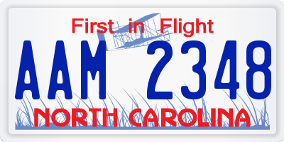 NC license plate AAM2348