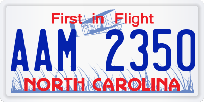 NC license plate AAM2350