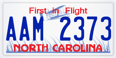 NC license plate AAM2373
