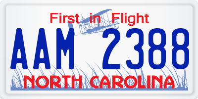 NC license plate AAM2388