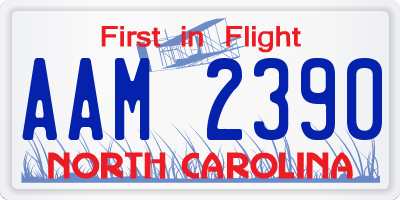 NC license plate AAM2390
