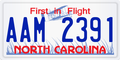 NC license plate AAM2391