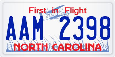 NC license plate AAM2398
