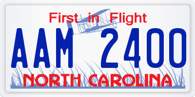 NC license plate AAM2400