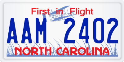 NC license plate AAM2402