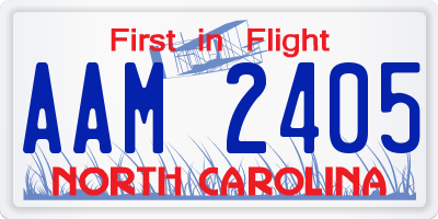 NC license plate AAM2405