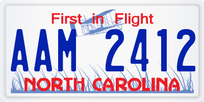 NC license plate AAM2412