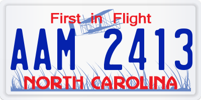 NC license plate AAM2413
