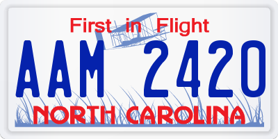 NC license plate AAM2420
