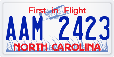NC license plate AAM2423