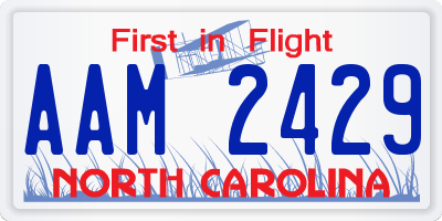 NC license plate AAM2429