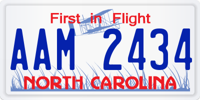 NC license plate AAM2434
