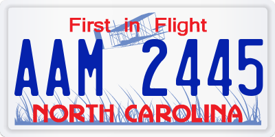 NC license plate AAM2445