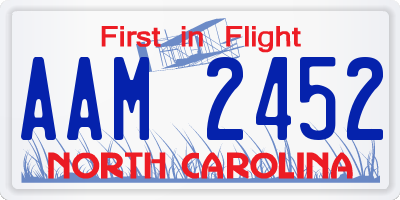 NC license plate AAM2452