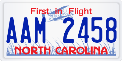 NC license plate AAM2458