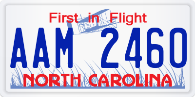 NC license plate AAM2460