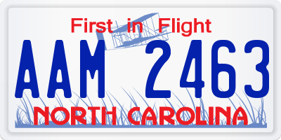 NC license plate AAM2463