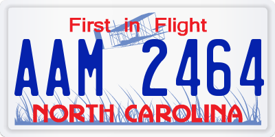 NC license plate AAM2464