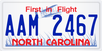 NC license plate AAM2467
