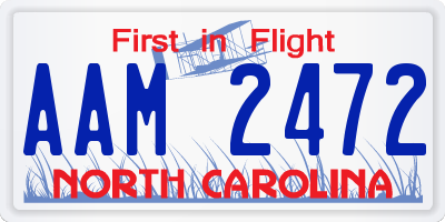 NC license plate AAM2472
