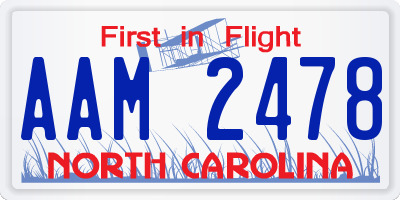 NC license plate AAM2478