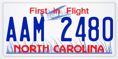 NC license plate AAM2480