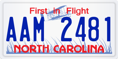 NC license plate AAM2481